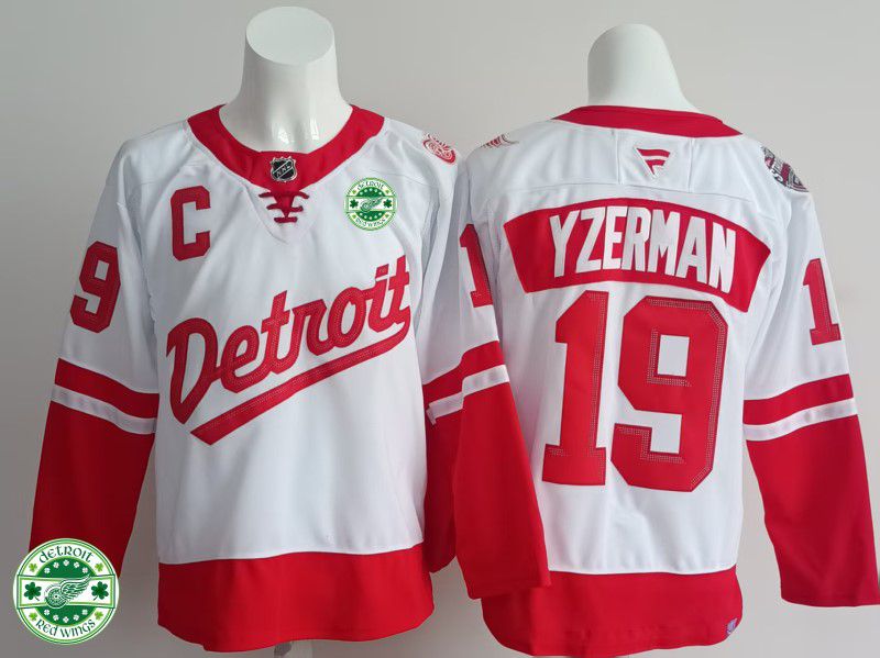 Men Detroit Red Wings #19 Yzerman White 2025 Fanatics Home Premium NHL Jersey style 4->detroit red wings->NHL Jersey